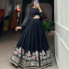 black royal embroidered lehenga set – georgette blouse & silk skirt
