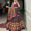 ikat tussar silk traditional lehenga set