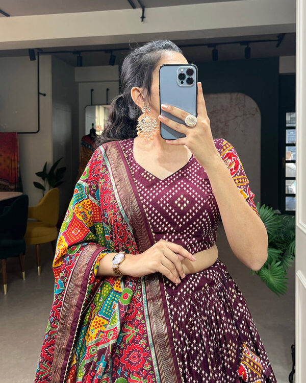 ikat tussar silk traditional lehenga set ikat tussar silk traditional lehenga set