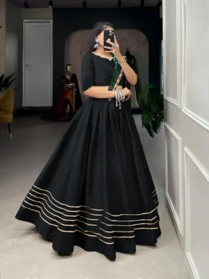 zyvra royal solid flared lehenga set with bandhani dupatta