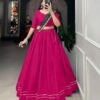 zyvra royal solid flared lehenga set with bandhani dupatta