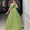 zyvra royal solid flared lehenga set with bandhani dupatta