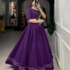 zyvra royal solid flared lehenga set with bandhani dupatta