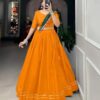 zyvra royal solid flared lehenga set with bandhani dupatta