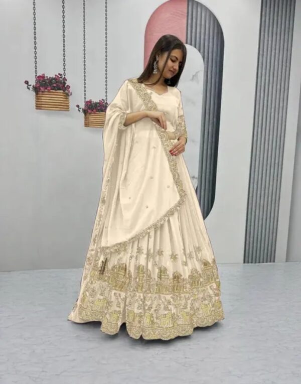 zyvra embroidered art silk party lehenga set zyvra embroidered art silk party lehenga set