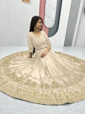 zyvra embroidered art silk party lehenga set