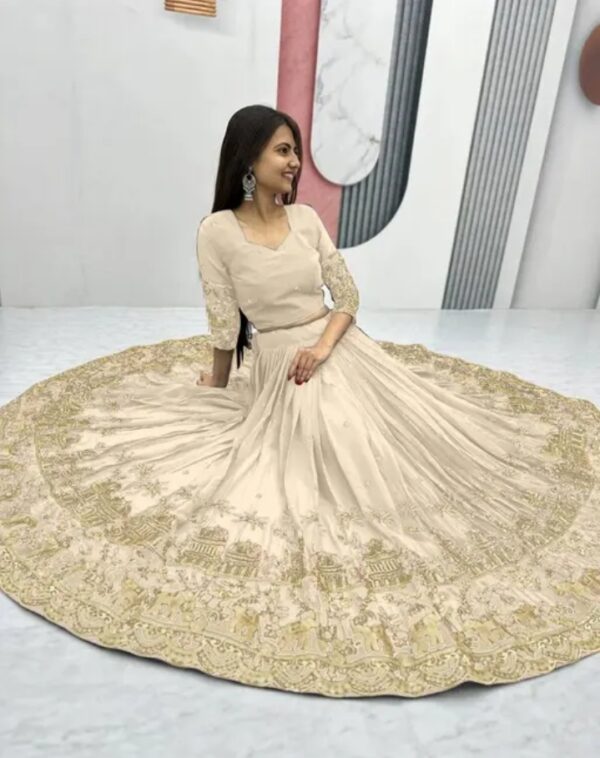 zyvra embroidered art silk party lehenga set zyvra embroidered art silk party lehenga set