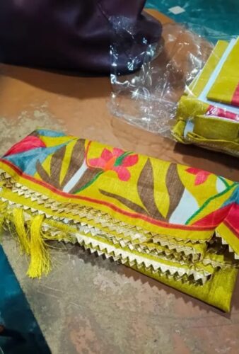 zyvra botanical print tussar silk lehenga set