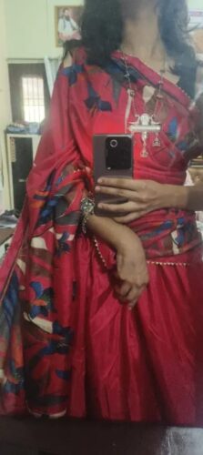 zyvra botanical print tussar silk lehenga set