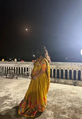 zyvra botanical print tussar silk lehenga set