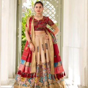 ✨ royal kalamkari silk lehenga — premium heritage festive edition