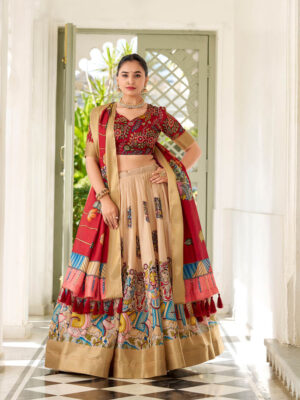 ✨ royal kalamkari silk lehenga — premium heritage festive edition