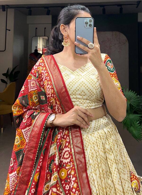 zyvra traditional bandhani tussar silk chaniya choli set