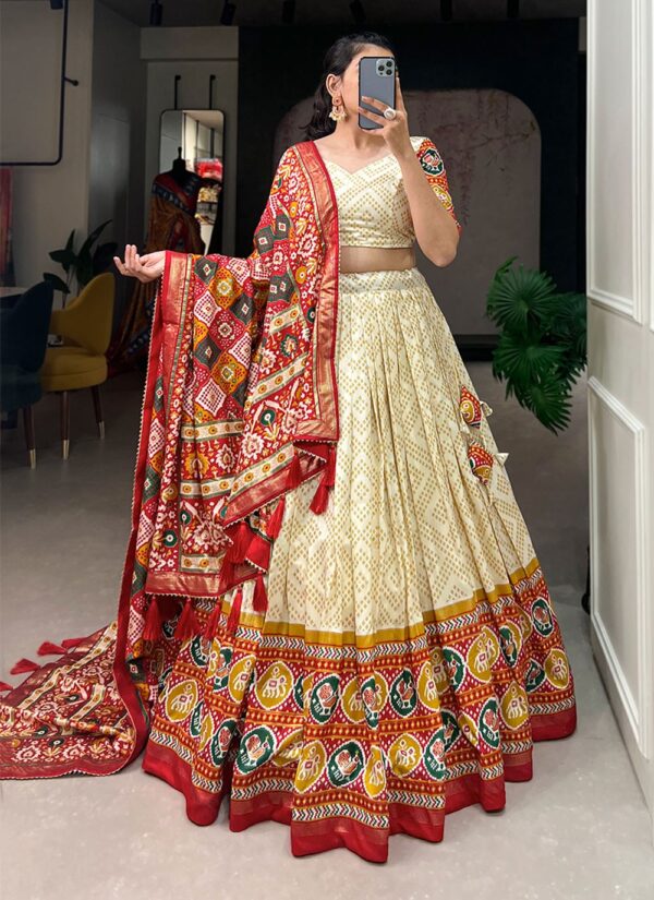 zyvra traditional bandhani tussar silk chaniya choli set