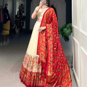 royal tussar silk teal party lehenga