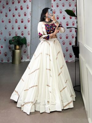 ZYVRA Mirror Work Rayon Lehenga Choli