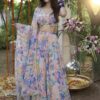 zyvra pastel pink floral georgette lehenga set