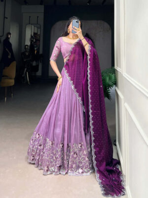 lavender & purple bollywood glam embellished lehenga – party & reception special