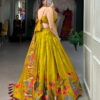 mustard floral lehenga choli with foil print gotta patti dupatta 1 1024x1024